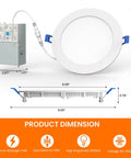 Six Pack Ultra Thin 6 Inch LED Recessed Ceiling Lights With Junction Box No Hassle Install, 5CCT Dimmable Canless Downlights