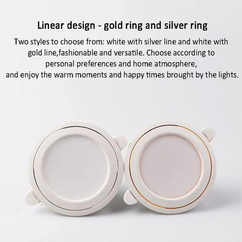 UWYTGF 13 Pack Retrofit Led Recessed Lighting 4 Inch,3000K/4000K/6000K Dimmable,5W Led Can Lights with gold and silver ring design.