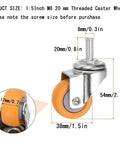 Heavy Duty Swivel Caster Wheels With Threaded Stem Nylon Rollers For Chairs Tables Furniture Smooth As Butter Legit Gear Upgrade Includes American M6 M8 M10 Sizes Hardworking Build Quick Swap, 20mm size.