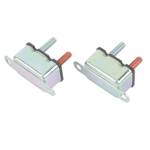 Built Tough Auto Reset Circuit Breaker 50 Amp 12V 24V Stud Bolt Mount, metal with screws for trucks and marine systems.