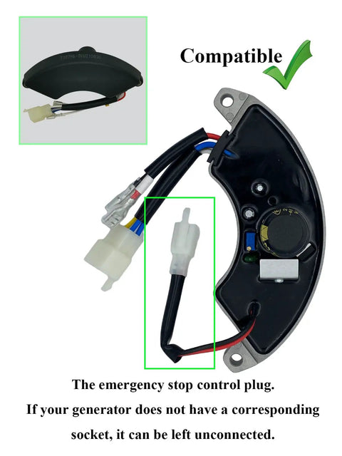 5 To 8kW Generator Automatic Voltage Regulator AVR with Emergency Stop Plug for Predator Honda Champion Generac models