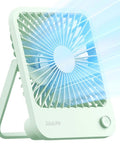 Rechargeable Desk Fan With 4500mAh Battery, Foldable 180 Degree Portable Personal Fan displayed at an angle with a breeze effect