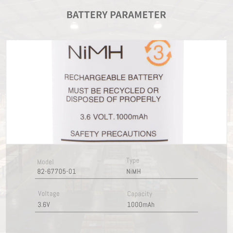 Label on 5-Pack Ni-MH Battery Replacement Pack 3.6V 1000mAh For LS4278 LS4278M DS6878 Cordless Barcode Scanner
