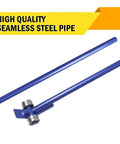 Heavy Duty Pry Lever Bar Workhorse With Wheels And Four Wheel Bearings Three Ton Load Capacity Four And A Half Foot Steel Handle
