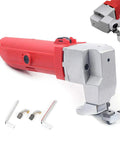 Heavy Duty Electric Tin Snips With 2000 Rpm Speed And 25 Mm Cutting Range For Steel Iron Copper Shearing, red handheld metal scissors.