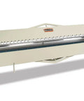 Beast Manual Heavy Duty Box And Pan Brake for HVAC ductwork, 12 ft bending length, 18 gauge mild steel capacity, side view.