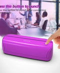 Electric 3 Hole Paper Punch With Adapter 20 Sheet Capacity AC Or Battery Powered Purple Office School Studio Tool in use