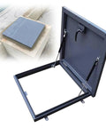 All Weather Heavy Duty Aluminum Roof Hatch Cover Attic Access Lid For Outdoor Roofs And Skylights Rust Resistant Leakproof Seal Emergency Access Yard Ready And School Factory Home Use 65x45cm, open view