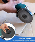 Using 5/8-11 Thread Angle Grinder Flange Nuts, 2 Pack Self-Locking Flange Nut for secure grinding on ceramic tile, no wrench needed.