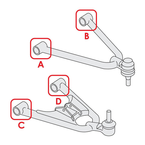 2x Front A-Arm Bushing Ball Joint Kit For Can-Am Commander 800R 2012-2020, pivot bushing and ball joint diagram