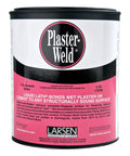 Red Plaster Weld 1 Gallon Beefy Bonding Adhesive can label showing size and brand.