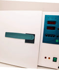Heavy Duty Oven Handle Replacement For Commercial Kitchen Equipment on a white oven, ergonomic design with a green grip.