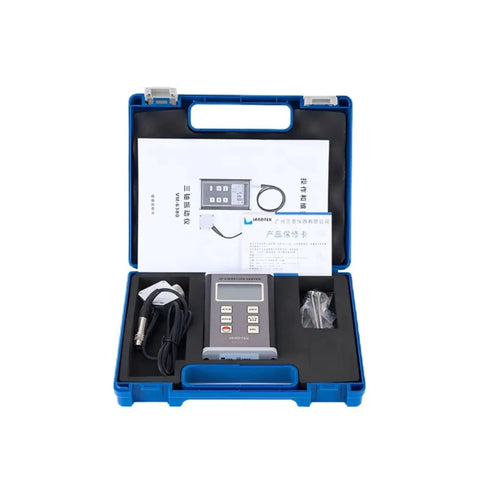 Digital Vibration Meter With Piezoelectric Sensor VM-6380, handheld kit in blue case with probe and manual