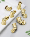 Solid Brass Furniture Casters Straight Up Heavy Duty Swivel Wheels Vintage Round Cup Base in gold, ideal for furniture mobility.