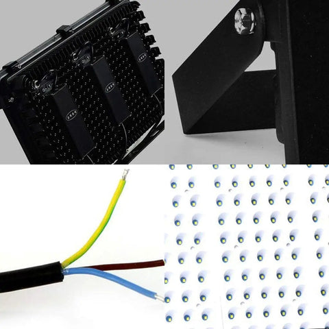 JUDYSSY Spot Lighting Home Floodlight,Led Honeycomb Super Bright High Power IP, 150W，50W，50W, close-up of LED chips and wiring.