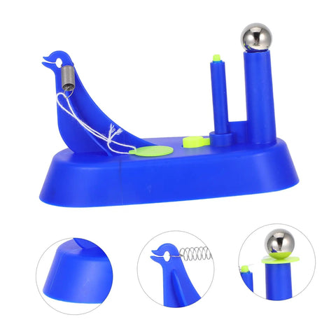Hands On Pendulum Inertia Demonstrator for classroom and homeschool physics experiments, blue plastic base, metal pendulum ball.