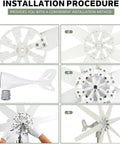 Installation steps for Powerful 14000W Wind Turbine Kit With 8 Blades, MPPT Controller, auto wind direction setup.