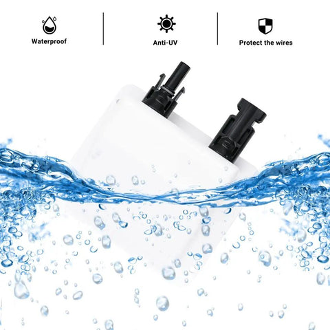 Solar Cable Entry Gland With Preinstalled 10 Ft 10AWG Extension Cable UV Resistant Dual Cable Entry Housing submerged in water