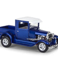 1929 Ford Model A Hot Rod Pickup With California Street Chopper 1:25 Scale Kit, Dual Build Set, blue model car