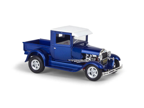 1929 Ford Model A Hot Rod Pickup With California Street Chopper 1:25 Scale Kit, Dual Build Set, blue model car