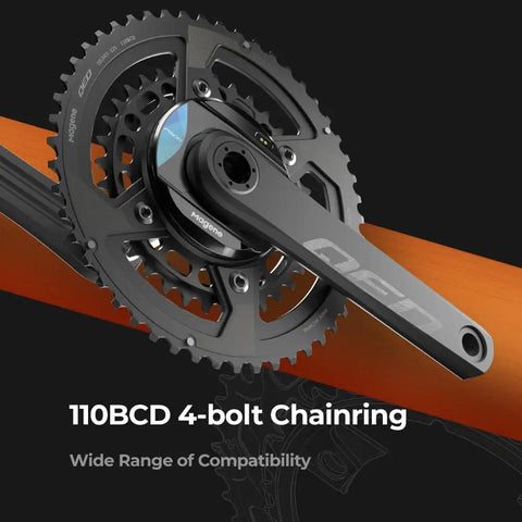 QED Hollow Split Chainring With Featherweight Design For PES P505 P515 Power Meter on 110BCD 4-bolt bike crankset