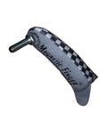 Grip Ready Magnetic Glove Pick Up Tool With Powerful Tip Magnet holding a small metal bolt on black-and-white fabric sleeve