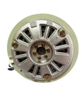 Front view of heavy duty 0.6 to 10 kg single shaft magnetic powder brake with durable alloy construction and smooth start and stop