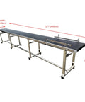 PVC Flat Belt Conveyor With Stainless Steel Body 177 By 15.7 Inch Industrial Transport Conveyor 110V 370W Adjustable