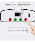 Digital LCD display controls for Road Ready Portable Insulin Cooler That Keeps Diabetes Meds And Breast Milk Chilled On The Car Ride.