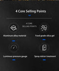 Infographic showcasing 4 core selling points of Mini 0.5L Scuba Tank Portable Underwater Breathing System for 5 to 10 Minute Dives