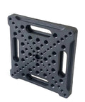 Base Plate Displacement Sliding Table Adapter Plate For 25x25mm Matrix With M2 M3 M4 M6 Threaded Holes, 6061 Aluminum Alloy Black Anodized, Boss Grade Breadboard Style Mounting Platform For Precision Slides. black anodized adapter plate with threaded holes