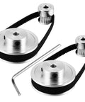 Premium Aluminum Synchronous Wheel Kit Stepper Motor Pulley Set With Timing Belt Screws And Allen Key for CNC and 3D printers