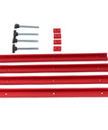 Heavy Duty Aluminum T Slot Track Kit With M8 Slider Blocks, Double Cut Profile Red T Track 400mm, Pre Drilled Mounting Holes