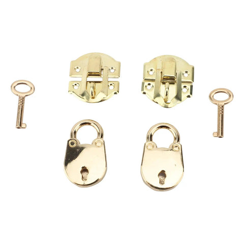 Vintage Hasp Latch Lock Set For Jewelry Boxes And Wooden Cabinets With Rustproof Zinc Alloy And Iron Construction Glossy Finish