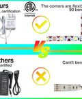 Comparison of 13Ft Led Vanity Mirror Lights Kit Bendable No Cutting Required With Dimmer And 12V Power Supply to uncertified kit