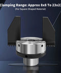 Front view of a 2-inch, 2-jaw pen drilling lathe chuck in silver metal with knurled ring for 1 inch x 8TPI direct thread.