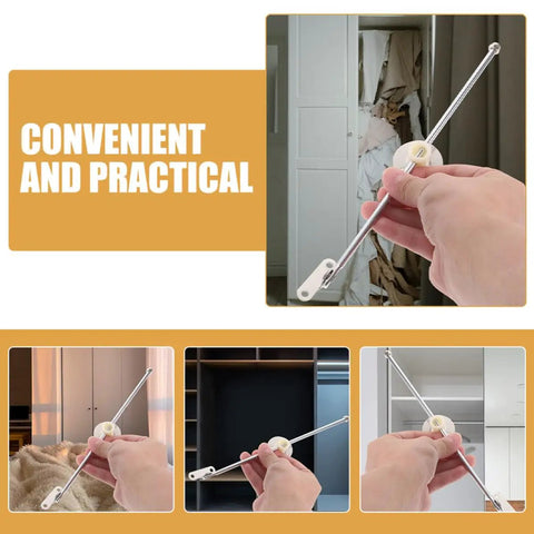 Two Pack Iron Round Disc Cabinet Hinges With Lid Support held in hand, showing use for drop down cupboard doors.