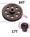 RC 64T Main Gear And 17T Pinion Gear Set For 1Tenth Scale Monster Trucks Upgrade Durable Metal Construction With 5mm Hole