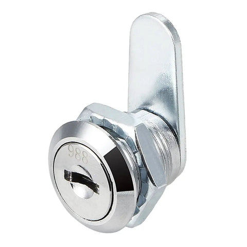 Drawer Cam Lock For Cabinets And Drawers, 0.69 Inch Diameter Cylinder, Five Eighths Inch Length, Zinc Alloy Chrome Plated, Keyed Different