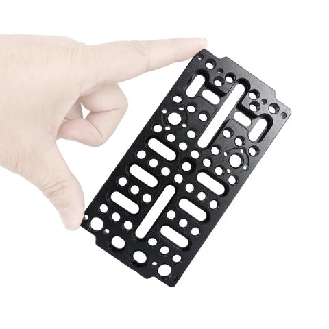 Universal Cheese Plate Cinema Camera Mounting Plate fits Sony FX3 FX30 BMPCC 6K Pro URSA Mini and DSLRs Version 3 in hand