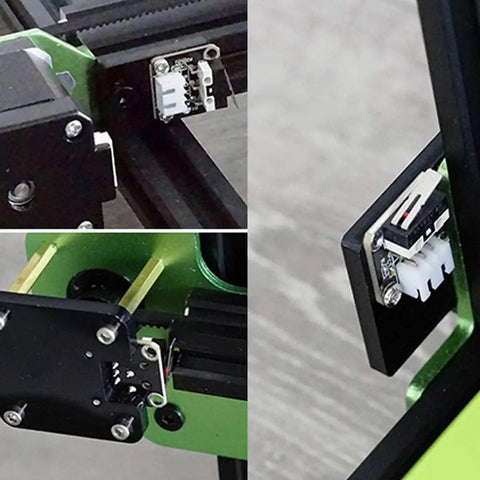 5 Pack 3 Pin End Stop Limit Switches For 3D Printer CR 10 Ender 3 shown in installation view on printer frame