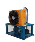 Professional Grade Hydraulic Power Unit With Advanced Oil Cooler And High Torque Pump Motor For Heavy Duty Workshops RJ405 showing fan and blue base.
