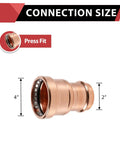 Straight Up Pro Grade Copper Press Coupling Reducer 5 Pack Fits 4 To 2 Inch Pipe Press Fit Plumbing Connector dimensions 4 inch by 2 inch