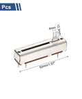 Five Pack Linear Slide Potentiometers 50K B50K 50mm Length 30mm Travel 4x10mm Handle Faders side view