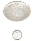 Spectra ETouch 4 Function Shower Head With Wall Mounted Remote 2.5 GPM Brushed Nickel Finish Easy One Touch Spray Change Four Customizable Modes For A Next Level Spa Shower At Home