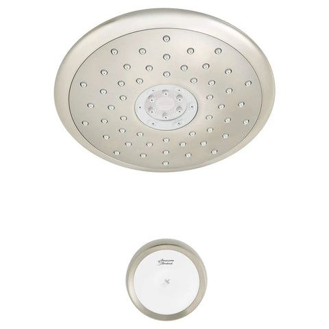 Spectra ETouch 4 Function Shower Head With Wall Mounted Remote 2.5 GPM Brushed Nickel Finish Easy One Touch Spray Change Four Customizable Modes For A Next Level Spa Shower At Home