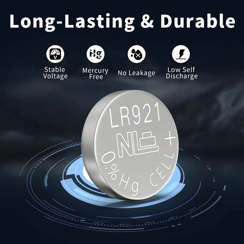 No Fuss SR920SW Watch Batteries Ten Pack Compatible With 370 371 AG6 Button Cells Deliver Steady Long Lasting Power For Your Favorite Wristwatches Mercury Free Zero Lead - LR921 button cell with stable voltage, mercury free features.
