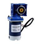 Hella Tough 60W DC Worm Gear Motor With 12V And 24V Hookup featuring compact design and knob speed control for DIY projects.