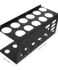 Badass Wall Mounted Caulk Tube Organizer Rack With 11 Hella Durable Slots For No Sweat Storage And Quick Install Sweet For Garage Or Shop Smooth Edge Frame, black metal design, displaying 11 circular slots.