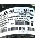 Label details of Robust Aftermarket Draft Inducer Blower Motor Compatible With Carrier Bryant Furnace Systems.